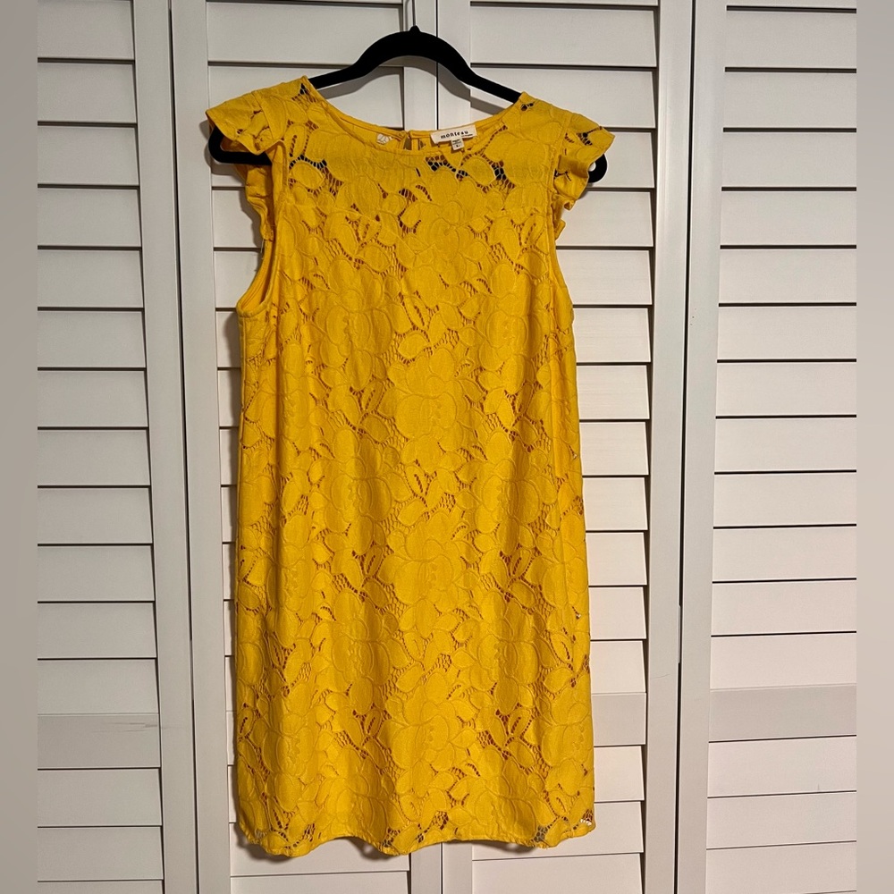 Golden Monteau Shift Dress - EUC, L